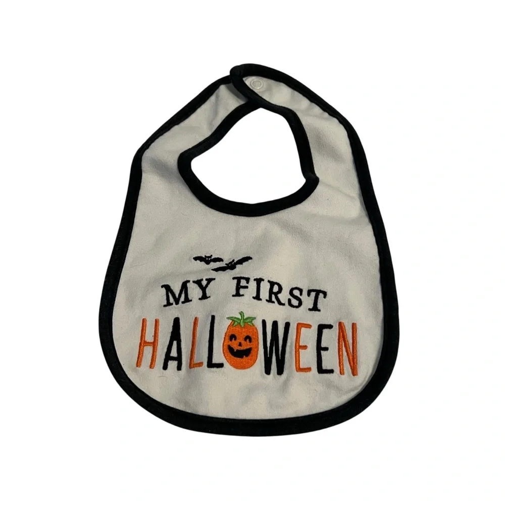 Carter’s Halloween 3pc Baby Set 9M Bodysuit Pants Bib‎ Pumpkin Fal